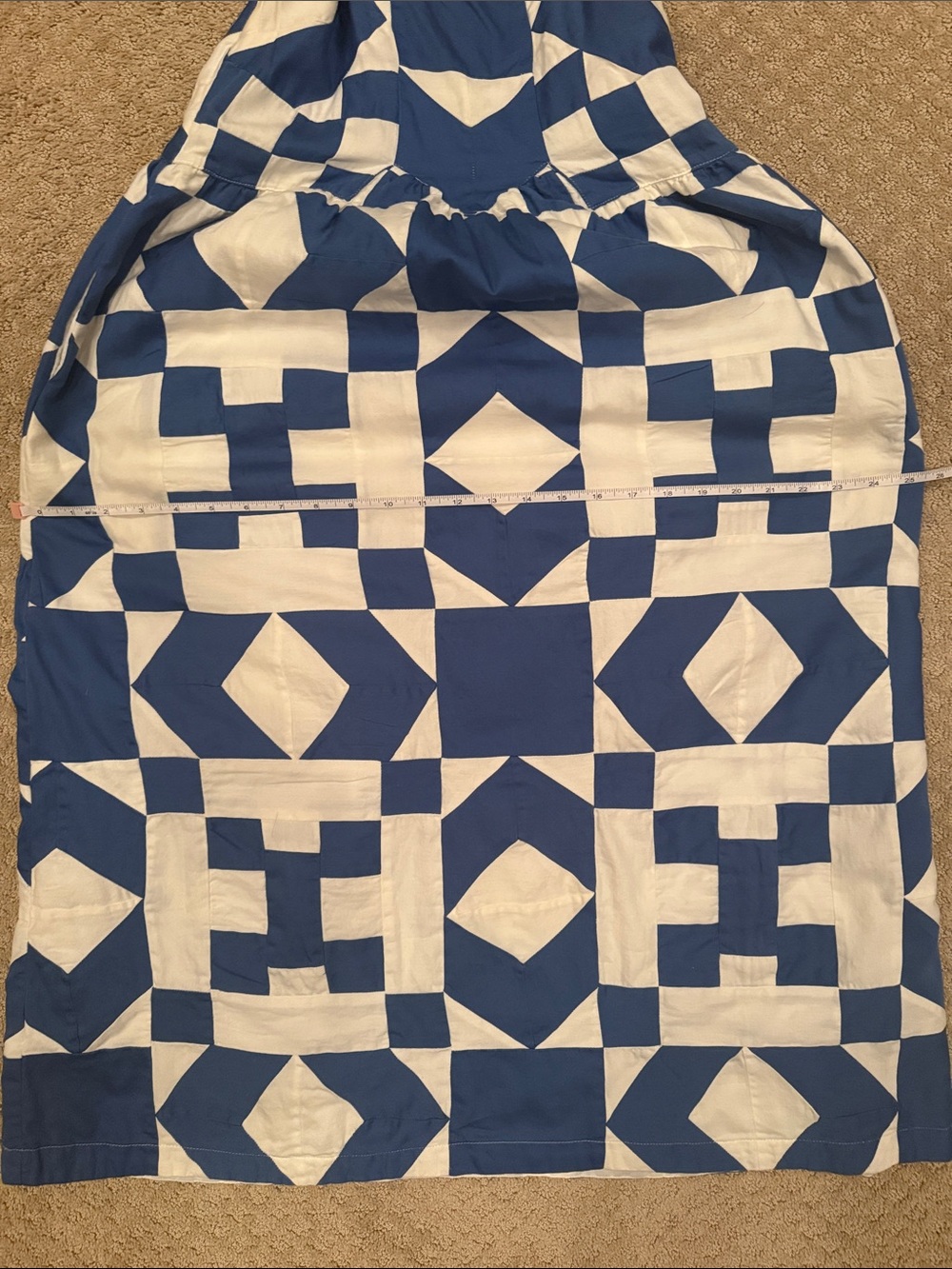 Sea NY Blue & White Geometric Print Midi Dress, Size XXS - Picture 8 of 8